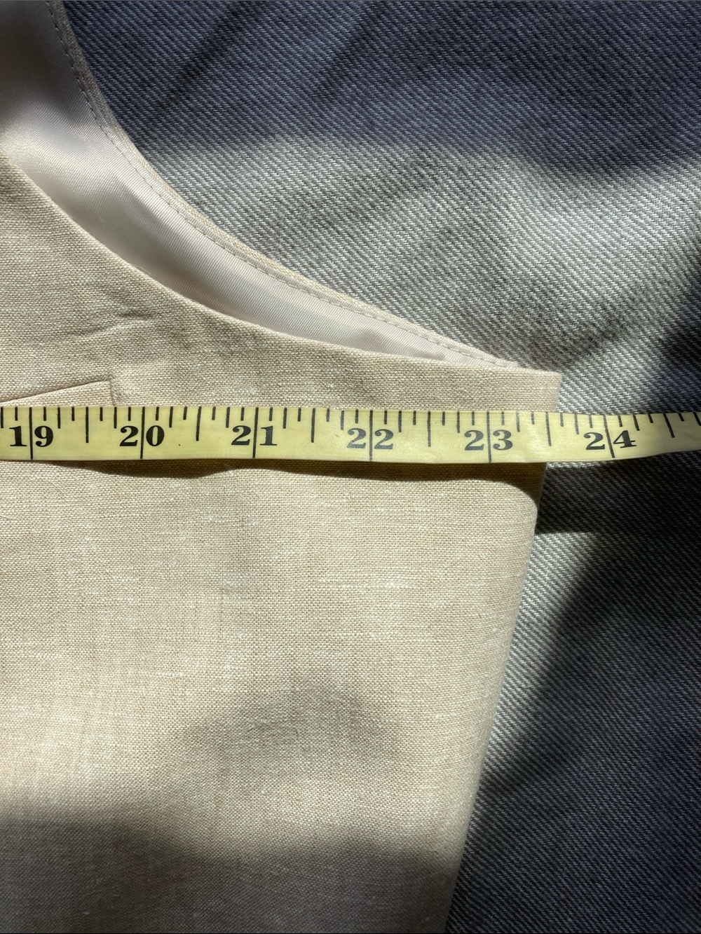 Bar III‎ Mens Slim fit Button-Up Suit Vest Light Beige Solid Linen Blend Size XL - Picture 3 of 3